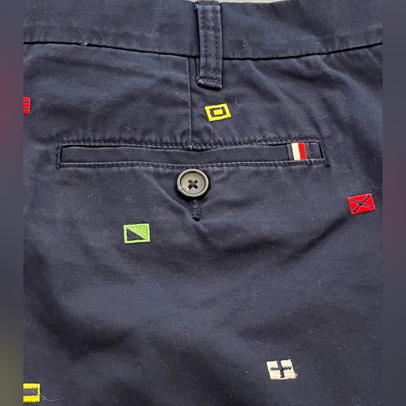 Men's TOMMY HILFIGER shorts size 38 waist Navy with square print - Picture 3 of 5